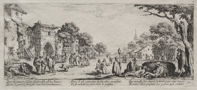 De Grote Ellende van de Oorlog: De Bedelaars en de Stervenden door Jacques Callot