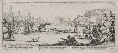 De grote ellende van de oorlog: Het vuurpeloton door Jacques Callot