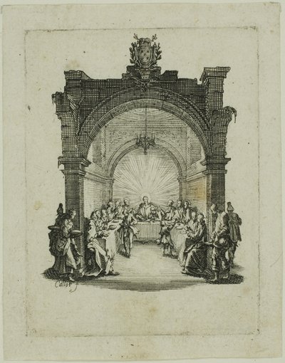 Het laatste avondmaal, uit De kleine passie door Jacques Callot