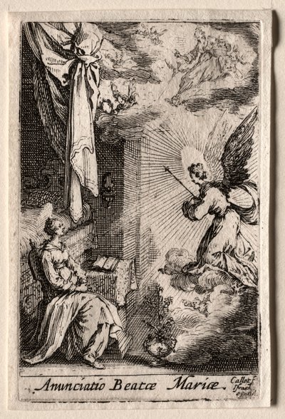 Het leven van de Maagd: De Annunciatie door Jacques Callot