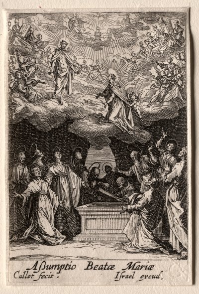 Het leven van de Maagd: De Hemelvaart van de Maagd door Jacques Callot