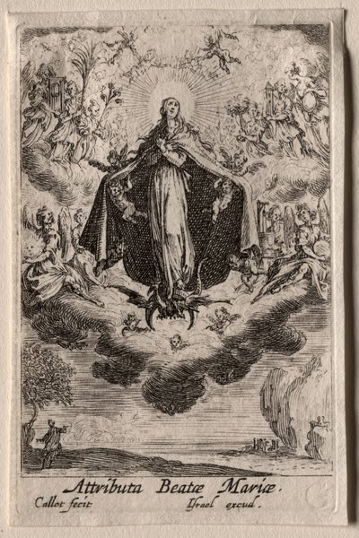 Het Leven van de Maagd: De Attributen van de Maagd door Jacques Callot