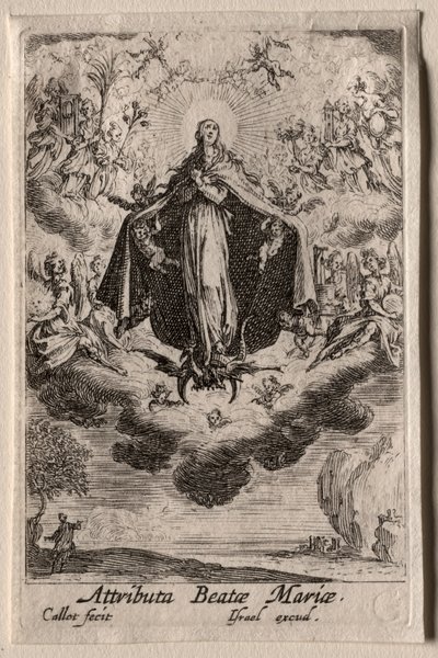 Het Leven van de Maagd: De Attributen van de Maagd door Jacques Callot