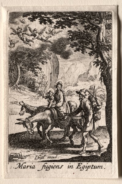 Het Leven van de Maagd: De Vlucht naar Egypte door Jacques Callot