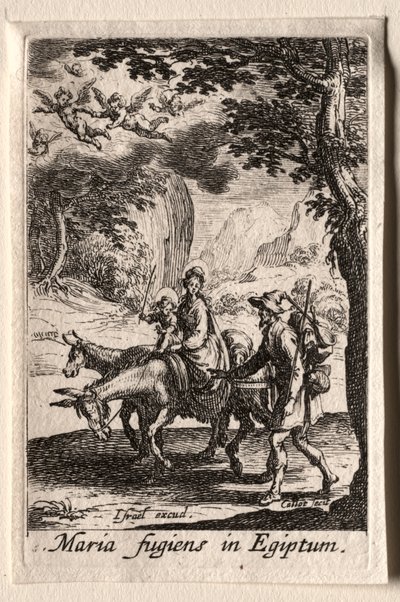 Het Leven van de Maagd: De Vlucht naar Egypte door Jacques Callot