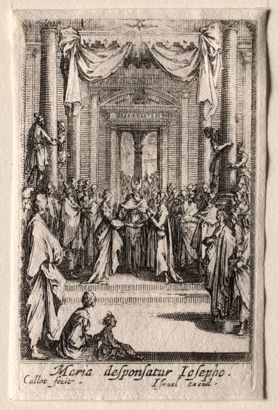 Het Leven van de Maagd: Het Huwelijk van de Maagd door Jacques Callot