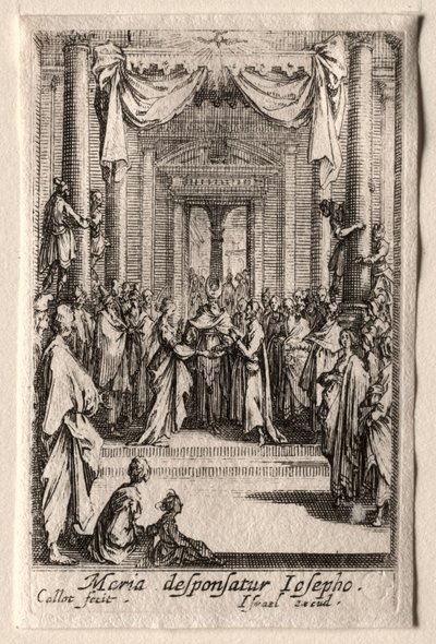 Het Leven van de Maagd: Het Huwelijk van de Maagd door Jacques Callot