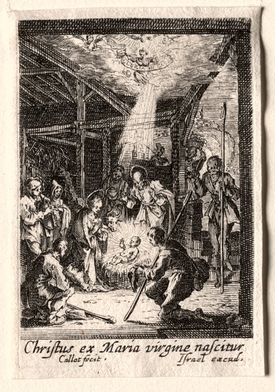 Het leven van de Maagd: De geboorte door Jacques Callot