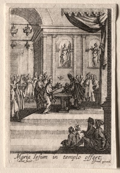 Het Leven van de Maagd: De Presentatie van Christus in de Tempel door Jacques Callot