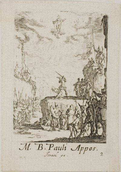 Het martelaarschap van Sint Paulus, plaat twee uit De martelaars van de apostelen door Jacques Callot