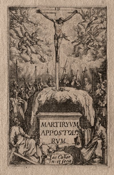 Het Martelaarschap van de Apostelen: Frontispice door Jacques Callot
