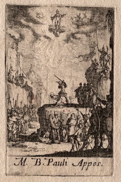 Het martelaarschap van de apostelen: St. Paulus door Jacques Callot
