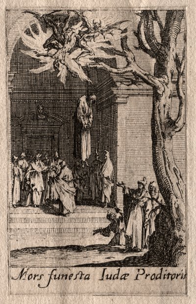 Het martelaarschap van de apostelen: De dood van Judas door Jacques Callot