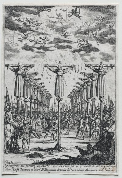 De martelaren van Japan, 1600s door Jacques Callot