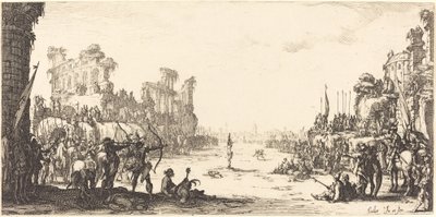 De beproeving door pijlen (Sint Sebastiaan) door Jacques Callot