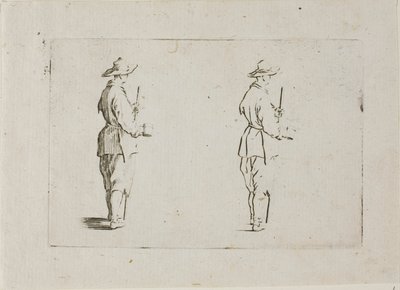 De boer met een beker, uit De Caprices door Jacques Callot