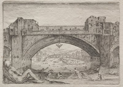 De Ponte Vecchio, Florence door Jacques Callot