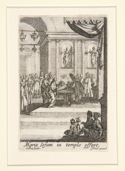 De presentatie van Christus, nr. 10 van Het leven van de Maagd door Jacques Callot