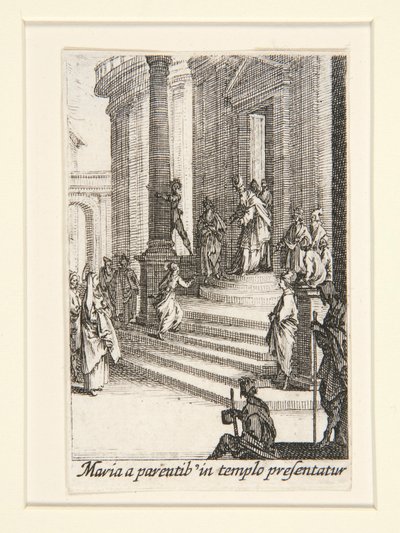 De Presentatie van de Maagd, nr. 3 uit Het Leven van de Maagd door Jacques Callot