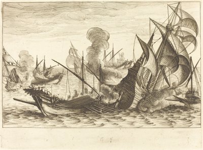 De tweede zeeslag door Jacques Callot