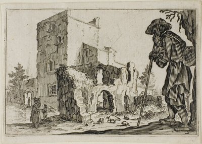 De Herder en de Ruïnes, uit De Caprices door Jacques Callot
