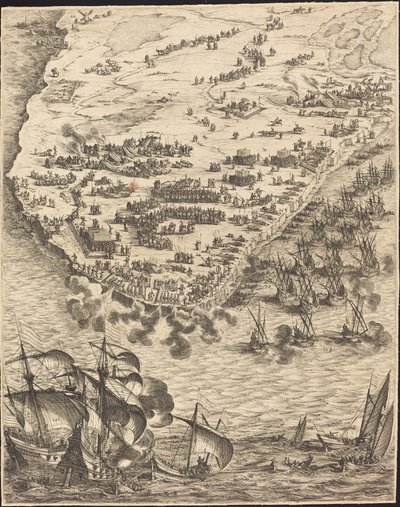 Het Beleg van La Rochelle [plaat 10 van 16], 1628-1631 door Jacques Callot