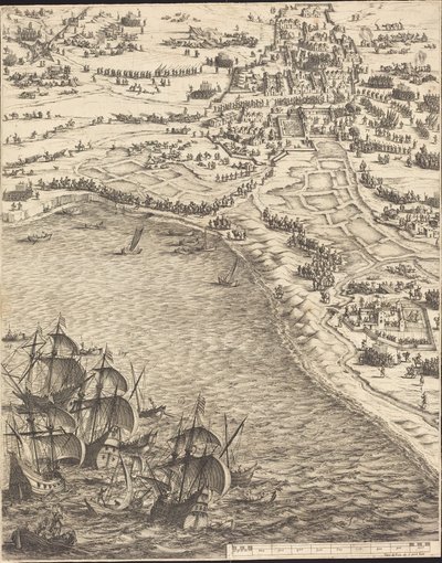 Het Beleg van La Rochelle [plaat 12 van 16; set omvat 1952.8.97-112] door Jacques Callot