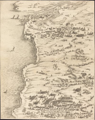 Het Beleg van La Rochelle [plaat 5 van 16; set omvat 1952.8.97-112] door Jacques Callot