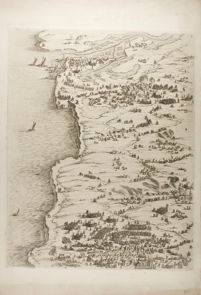 Het Beleg van La Rochelle, plaat één door Jacques Callot