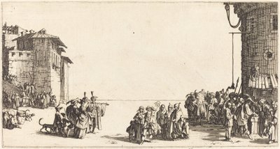 De slavenmarkt door Jacques Callot