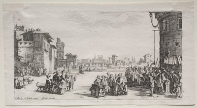 De slavenmarkt, 1629 door Jacques Callot