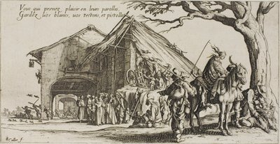 De stopplaats, uit De Bohemiens door Jacques Callot