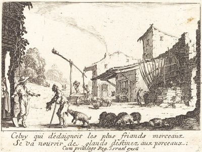 De varkenshoeder door Jacques Callot