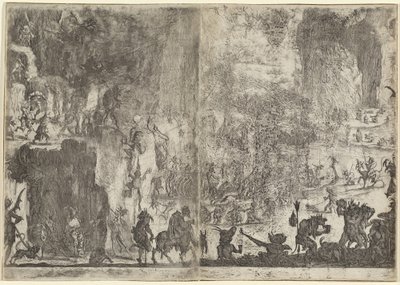 De Verleiding van Sint Antonius (eerste versie), ca. 1617 door Jacques Callot