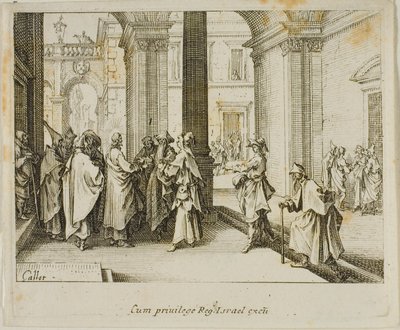 Het eerbetoon aan Caesar, uit Het Nieuwe Testament door Jacques Callot