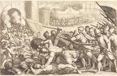 De Troepen Forceren de Poort van een Stad door Jacques Callot
