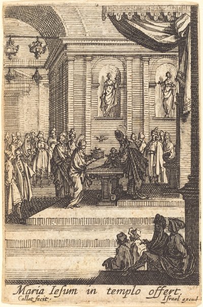 De Maagd Presenteert Jezus in de Tempel door Jacques Callot