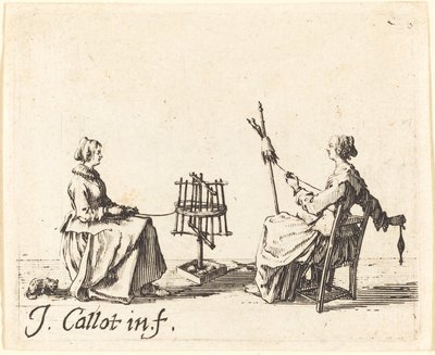 De winder en de spinner, ca. 1623 door Jacques Callot