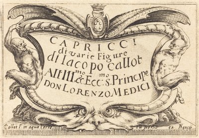 Titelpagina voor "The Capricci" door Jacques Callot