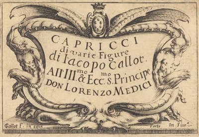 Titelpagina voor The Capricci door Jacques Callot