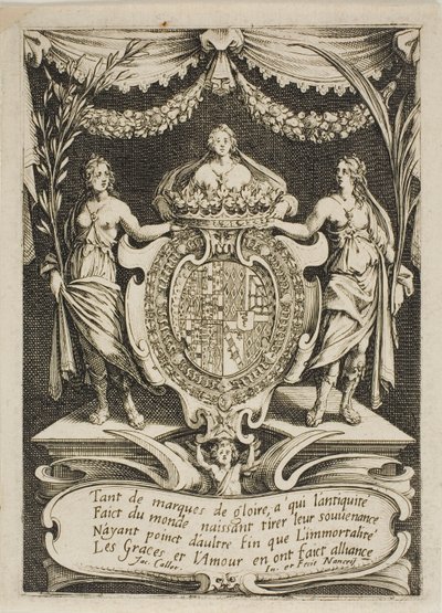 Titelpagina, uit Gevecht bij de Barrière door Jacques Callot