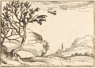Tortelduif Vliegend in de Woestijn door Jacques Callot