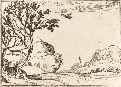 Tortelduif Vliegend in de Woestijn door Jacques Callot