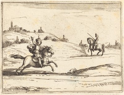 Twee ridders door Jacques Callot