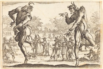 Twee Zanni door Jacques Callot