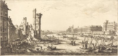 Uitzicht op het Louvre door Jacques Callot