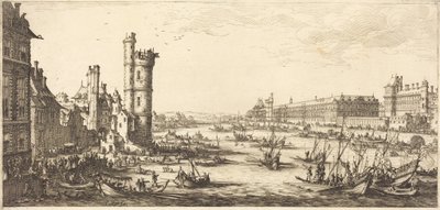 Gezicht op het Louvre door Jacques Callot