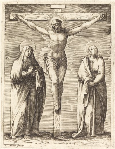 Maagd en Sint Jan aan de voet van het kruis door Jacques Callot