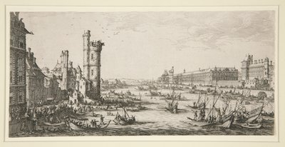 Uitzicht op het Louvre door Jacques Callot