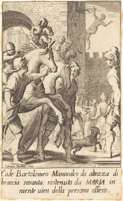 Bartolomeo, Hoefsmid door Jacques Callot after Fabrizio Boschi